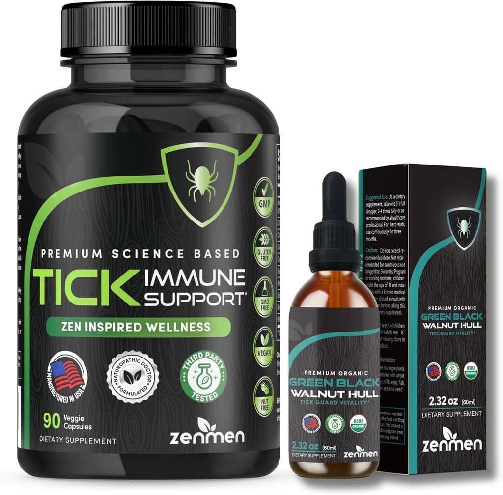 Zenmen immunstøtte Bundle: Tik immunstøtte og grøn sort valnød tinktur