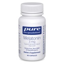 Pure indkapslinger Melatonin 3 mg - Antioxidant supplement til støtte naturlig søvn & lindring af lejlighedsvis søvnløshed - for naturlig søvnstøtte * - 60 kapsler