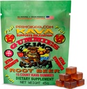 Kava Kava Gummies 50mg - Stærk Noble Kava med 50mg Kavalactoner til rolig & afslapning - Alkohol- Gratis - Fast- Fungerende Fiji Kava Root Extract - Root Beer Flavor - 15 Greve