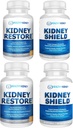 Nyregendannelse & Nyreskjold 4- Pack bundle piller - Natural Nyresupport supplement til Nyrerengøring Detox & Reparation - Omfattende nyre & Nyresundhed supplement til støtte Nyrefunktion
