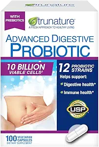 Trunature Advanced Digestive Probiotic, White, 100 Count
