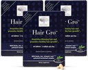 NY NORDIC Hår GRO, hårvækst supplement, Biotin & Palm Fruit Extract Tocotrienols for Natural Regrogrowth, 60 Greve (Pack of 3)