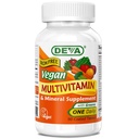 DEVA Vegan Multivitamin og Mineral Supplement - En daglig vitamin formel med grønne - Jern Free - 90 Overtrukne tabletter, 1- Pack