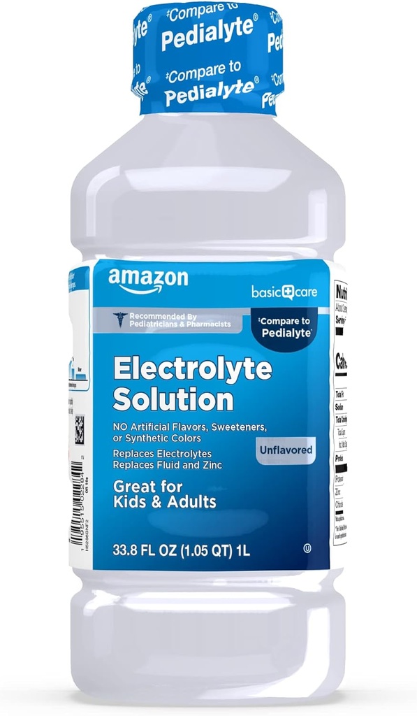 Basic Care Oral Electrolyte Solution, Unflavored, 33.8 fl oz (pakning med 1)