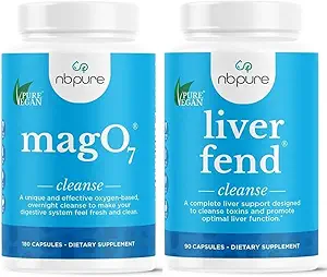 nbpure MagO7 + Lever Fend Detox Bundle Name 124; Oxygen- drevet Colon Cleanse & Liver Supported 124; Relief for Occasional Constipation, Bloating & Toxin Build- Up