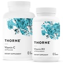 THORNE - Wellness Bundle - C-vitamin & B12 - understøtter hjerte, nerve, immunforsvar og vævssundhed - 60 til 90 Servering