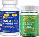 Naturlige stakke Magtech Magnesium + Mood Magnesium Gummies Bundle - 4 former for Magnesium - Afslapning, hjerne sundhed & stress support * - 210 Total stykker