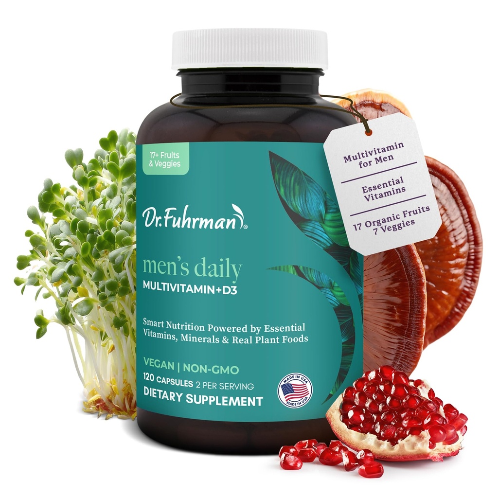 Dr. Fuhrman Multivitamin til mænd + D3 Vitamin til immunsupportstøtte