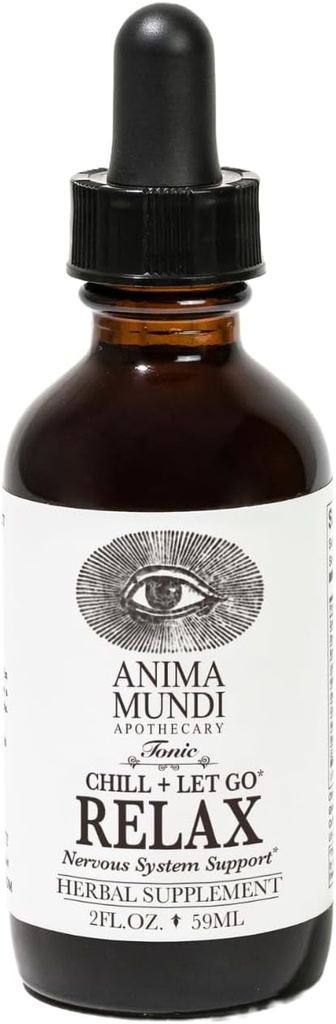 Anima Mundi Apothecary Relax Tonic Nervesystemet Support - Natural Call Aid & Mood Enhancer - Opnå stress Relief med Lemon Balm, Passionflower, Kamille, Ashwagandha Root & Lavender (2 fl oz)