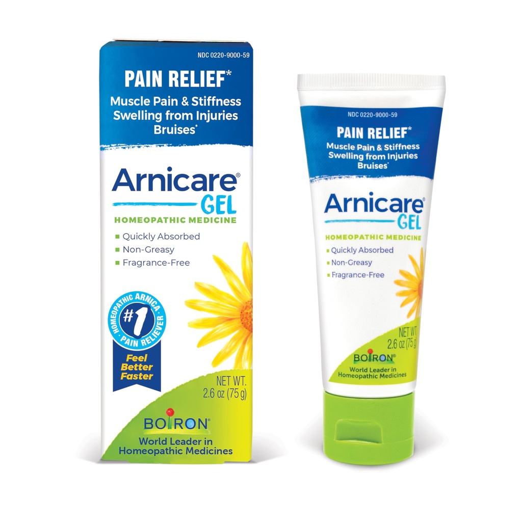 Boiron Arnicare Gel til lindring af fælles smerte, muskelsmerter, muskelømhed, og hævelse fra mærker eller skader - non-fedtet og fragrance- fri - 2.6 oz