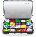 Fullicon Extra Large Pill Organizer med Fugt Bevis Design, Travel Jumbo Pill Box med 20 Segment, Supplement Organizer til Vitaminer med 3 Sikrede Buer (sort)