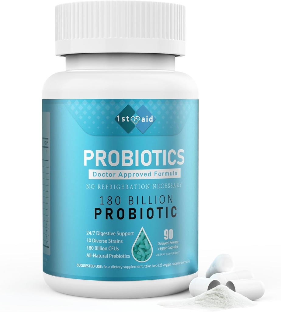 1. Støtte Probiotika til kvinder Probiotika Fordøjelsesmedicin Prebiotiske Kosttilskud 90Count - 180 Millioner CFU 'er Mænd Prebiotika Kosttilskud Kapsler Støtte Gut Sundhed