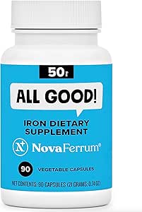 NovaFerrum All Good Measures 124; Iron Capsule Supplements for Voksen124; Anæmi Measurement 124; 50mg af Iron Measurement 124; Sugar Free Measurement 124; Vegan Measurement 124; Gluten Free