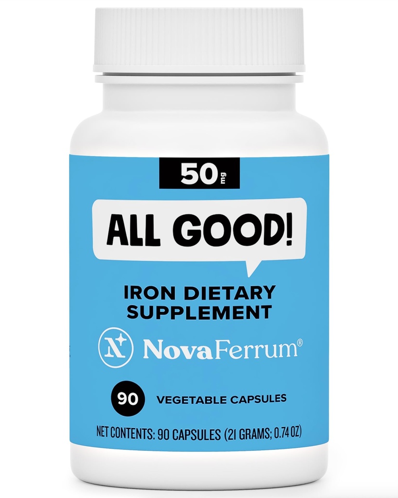 NovaFerrum All Good Measures 124; Iron Capsule Supplements for Voksen124; Anæmi Measurement 124; 50mg af Iron Measurement 124; Sugar Free Measurement 124; Vegan Measurement 124; Gluten Free