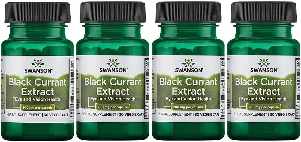 Swanson Black Currant Extract 200 mg 30 Veg Caps 4 Pack