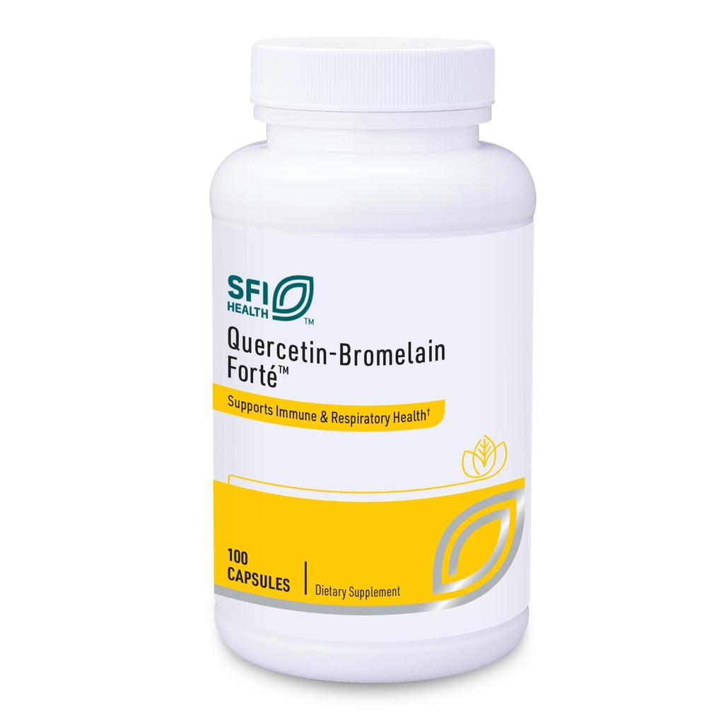 Klaire Labs SFI Health Quercetin- Bromelain Forte - Immuno & Sæsonstøtte Enzymer med Pancreatic, Proteolytic, Bromelain, Papain Enzymes & Bioflavonoider (100 kapsler)