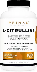Primal L- Citrullin kapsler (180 kapsler / 1. 500 mg per servering)