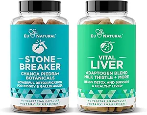 Stone Breaker og Vital Lever Bundle - Rengøring og Detox til Nyre, Galdeblære, og Leverstøtte