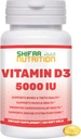 SHIFAA NUTRITION Halal Vitamin D, Halal Vitamin D3, 5000 IE Softgels, 120 Servere. Non- GMO, Gluten- fri, Understøtter: Struktur, knogler, tænder, hjerte, muskler og immunfunktioner