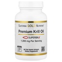 California Gold Nutrition Premium Krill Oil med Superba2 Bioavailable Omega- 3s fra Antarktis Krill - Heart & Brain Health Support - Gluten Free, Non- GMO - 1000 mg - 60 Fish Gelatine Softels