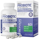 Bronson Mænds Probiotiske 50 Millioner CFU Plus Prebiotic med Ashwagandha, Fenugreek & Zink, Understøtter sund fordøjelse & immunfunktion Non- GMO, 60 Vegetariske kapsler