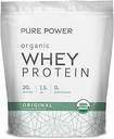 Dr. Mercola Pure Power Organic Whey Protein - 20 g Protein - Understøtter muskelvækst & energi - Græs- Fed Whey koncentrat - 15 Servere (20.60 oz) - Original