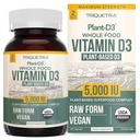 Organic Vitamin D3 5000 IE - 100% Hel Mad & Plant- Based Cholecalciferol Form, 100% Vegan Vitamin D - Forbedret med Prebiotic & Superfood Complex - Organic, Vegan, GMO & Gluten Free (60 kapsler)