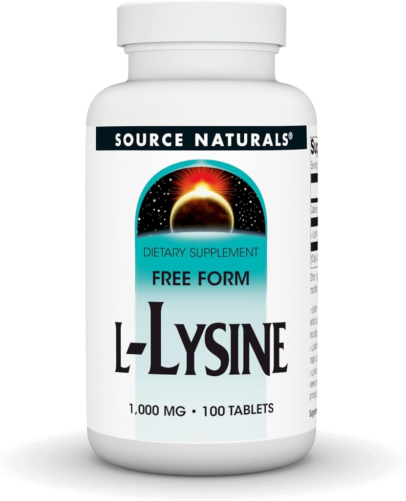 Kilde Naturals L- Lysin Free Form, 1000 mg - Aminosyretilskud understøtter energidannelse & kollagen * - 100 tabletter