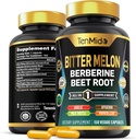 Bitter Melon Capsules - 8in1 Formula - Combine with Berberine, Beet Root, Garlic, Milk Thistle, Apigenin, Papaya Leaf, and Black Pepper - 150 Vegan Capsules for 5 Months Supply