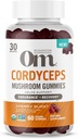 OM MUSHROOM SUPERFOOD Cordyceps Gummies, USA Grown Organic Mushrooms, Supports, Endurance, Energy, & Recovery, 60 Count, 30 Servings Gummy Supplements