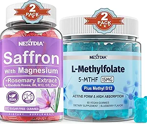 Magnesiumglycinat + L- methylFolat 15mg & Methyl B12 Gummies, 4 pakning