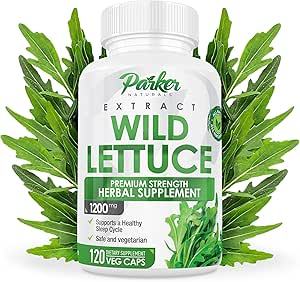 Parker Naturals Wild Lettuce Extract – Herbal Sleep Supplement 1200mg, 4:1 Concentrated, Vegan Capsules, Soothes Discomfort, 60 Servings, 120 Count