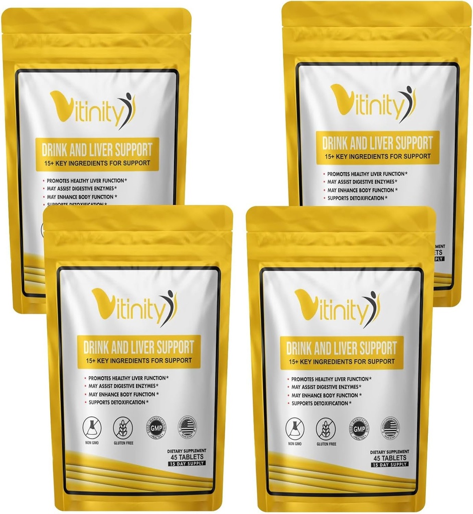 Anti Drink Support-15 + Key Ingredients for Craving Support, Lever Health, Kudzu, Milk Thistle, Holy Basil, DHM, All Natural Cleanse, Gradual Reduction, Nutrient Replenisher Tablets (60 dage)