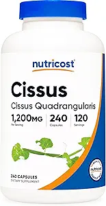 Nutricost Cissus Quadrangularis (1200mg) 240 Kapsler - 120 Servering, Gluten fri, ikke-GMO, og Vegetarisk Friendly