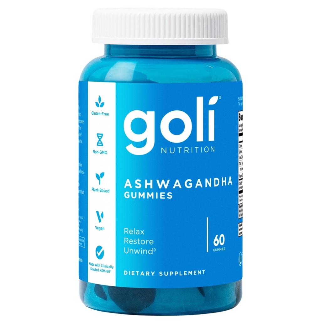 Goli Ashwagandha & D-vitamin Gummy - 60 Greve - Blandet berry, KSM- 66, Vegan, Plant Based, Non- GMO, Gluten- Free & Gelatine Free Relax. Gendan. Slap af, pakke med 1