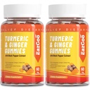 Gurkemeje Curcumin Gummies 500mg til voksne, med sort peber, ingefær Root, Vitamin C, Lavsukker frugt Gummies, Orange Flavor - 120 tællinger