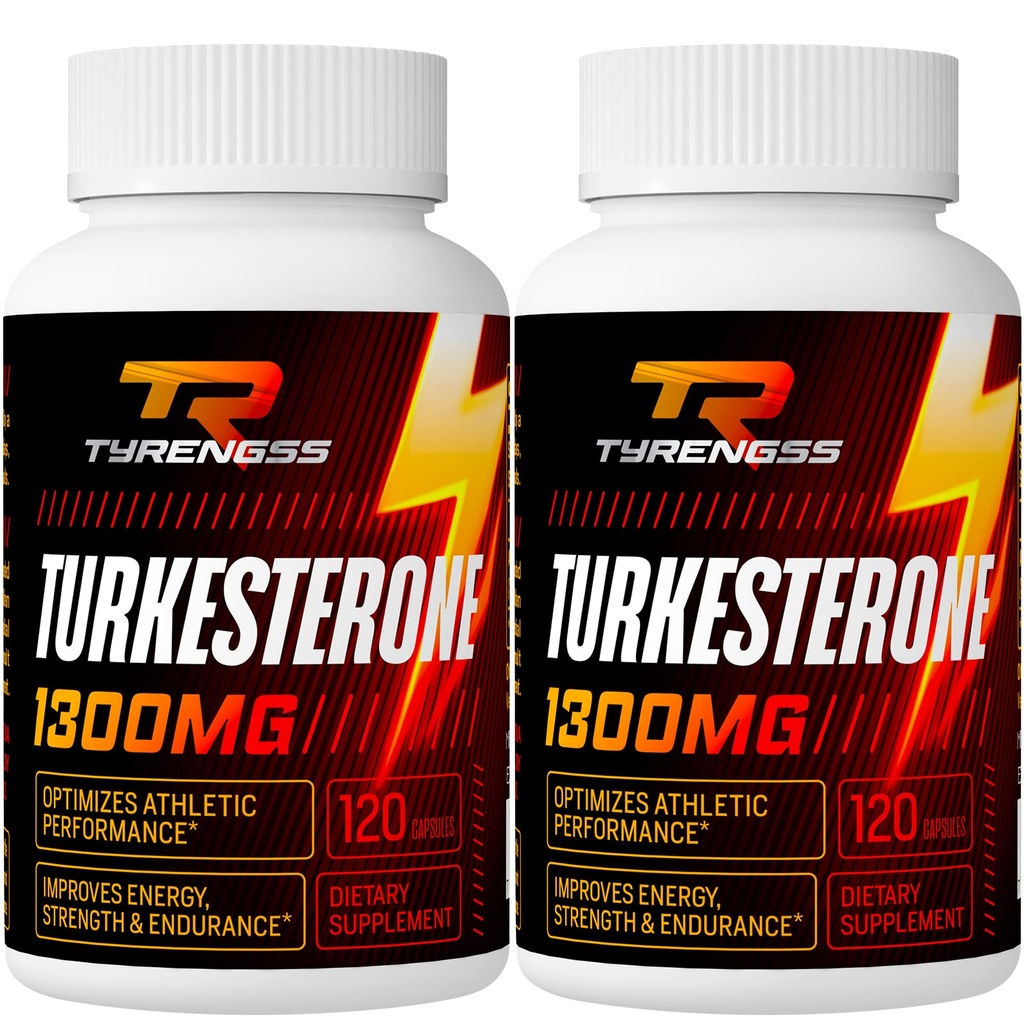 Turkesterone Supplement 1300mg Ultra High Strength (Ajuga Turkestanica Extract Std. til 20% Turkesterone), for atletisk ydeevne & muskelmasse, 240 kapsler