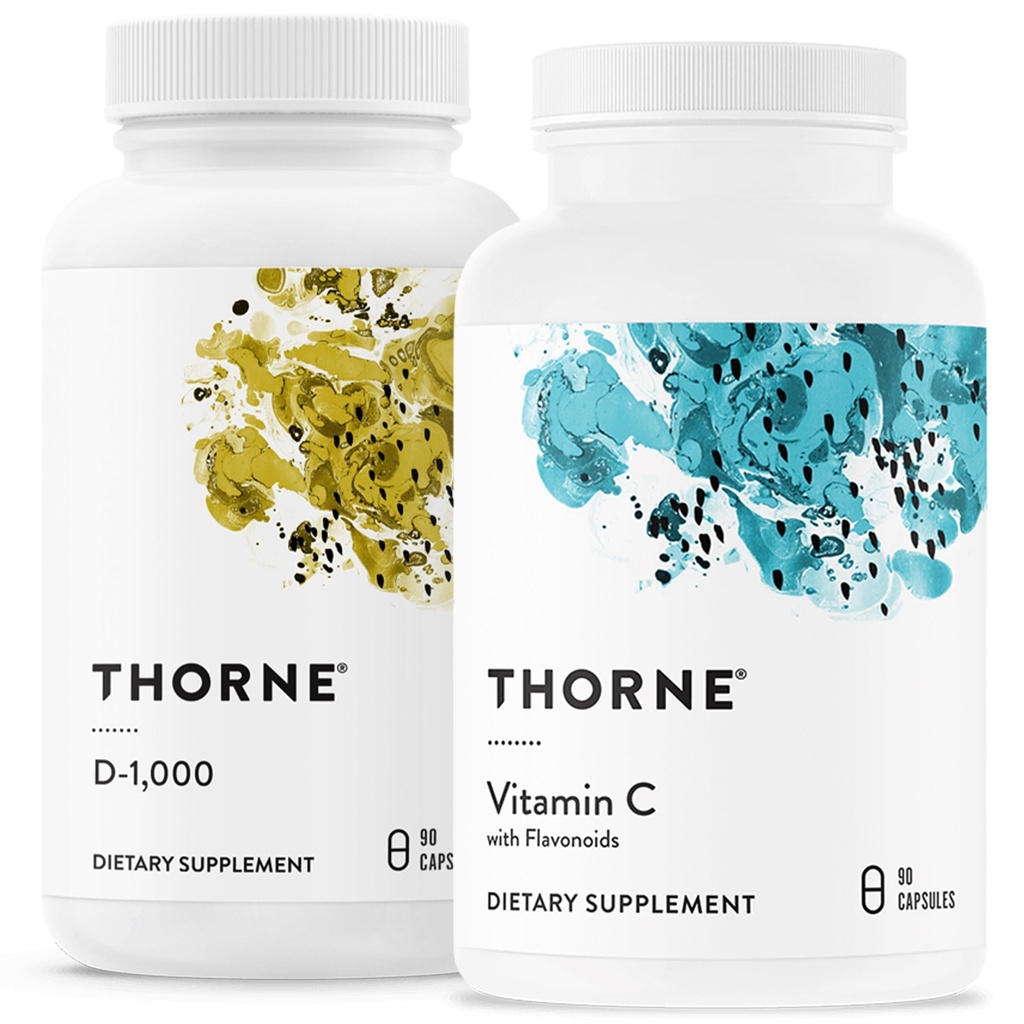 THORNE - immunforsvar Combo - vitamin D3 & C-vitamin blend for sund immunfunktion - 30 til 90 Servere