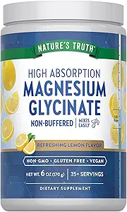 Nature's Truth Magnesium Glycinate Powder | 6 oz | Lemon Flavor | High Absorption | Vegan, Non-GMO, Gluten Free Supplement