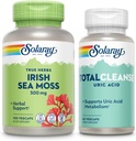SOLARAY Irish Sea Moss and Total Cleanse Uric Acid - Wellness and Joint Health Bundle w / Naturligvis Occurring Vitamin, Minerals, Live Bacteria, Plus Tart Cherry, Gurkemeje og Selleri Seed, 100 / 60ct