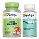 SOLARAY Irish Sea Moss and Total Cleanse Uric Acid - Wellness and Joint Health Bundle w / Naturligvis Occurring Vitamin, Minerals, Live Bacteria, Plus Tart Cherry, Gurkemeje og Selleri Seed, 100 / 60ct