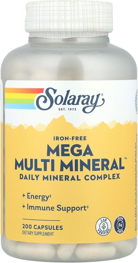 Solaray Mega Multi Mineral, 200 kapsler