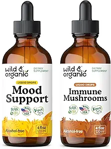 Wild & Organic Mood Support Tinktur 4 fl oz & immun Mushroom Tinktur