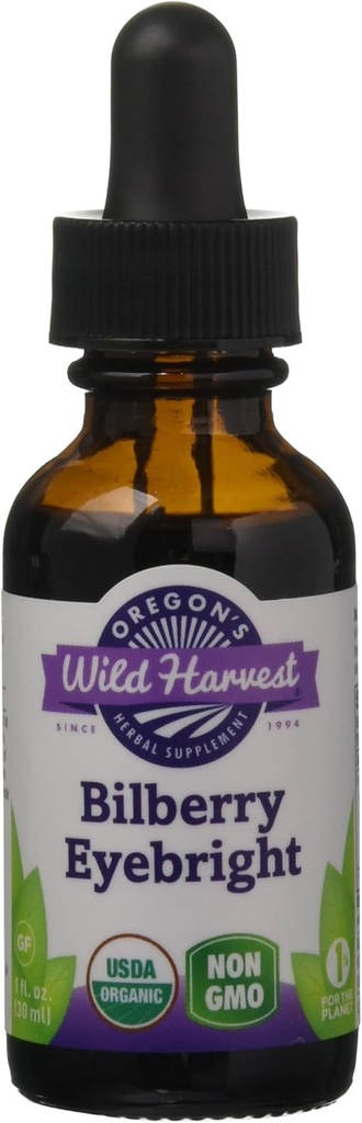 Oregon 's Wild Harvest Bilberry Eyebright Organic Extract, 1 Fluid Ounce