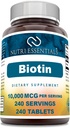 Biotin (vitamin B7) 10. 000 mcg Supplement Note 124; 240 tabletter