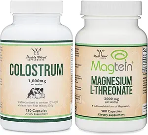 Colostrum supplement (120 kapsler) og Magnesium L- Threonat (100 kapsler)
