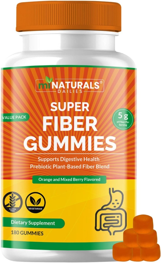 MINATURALS Prebiotic Fiber Supplement Gummies Note 124; Value Pack - 180 ct