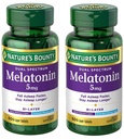 Nature 's Bounty Melatonin 5mg Dual Spectrum, 100% Drug Free Sleep Supplement, Quick Release og Extended Release, Promodes Afslapning og Sleep Health, 60 Bi- Layer Tablets (pakke med 2)