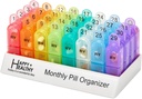 Månedlig Pill Organizer 2 gange om dagen, 30 dag Pill Box AM PM, Morgen og nat en måned Pill Box Organizer med Daglig Aftagelig 31 dag Pill Arrangører og Organisering Tray