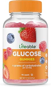 Lifeable Glucose Gummies - Great Tasting Natural Flavor Gummy - Gluten Free GMO-Free Chewable - for Adults and Kids - 90 Gummies